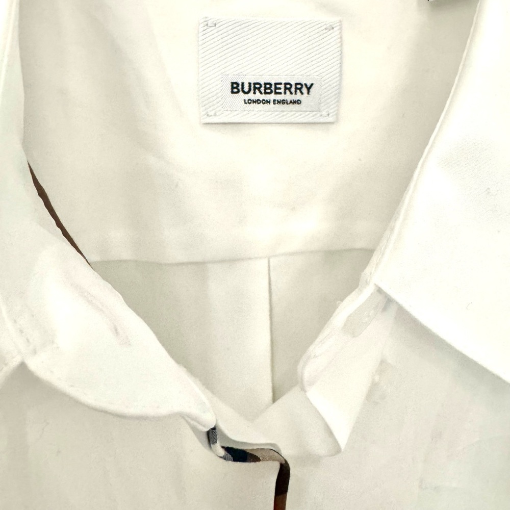 BURBERRY Optic White Cotton Shirt – NWT | Classic Luxury Staple - Picture 5 of 12